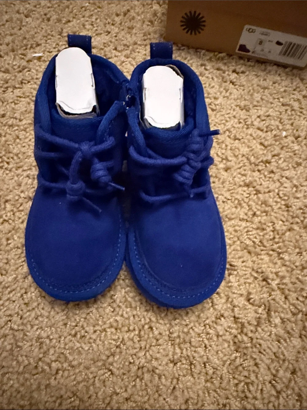 UGG Kids Royal Blue Suede Lace-Up T-Neumel II Boots